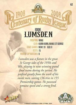 2008 NRL Centenary #62 Eddie Lumsden Back